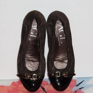 AGL Flats Patent Leather with Suede Made in Italy
